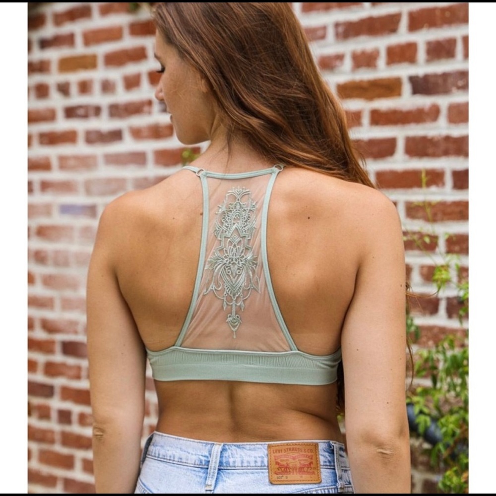 Tattoo Mesh Racerback Bralette - Picture 3 of 6